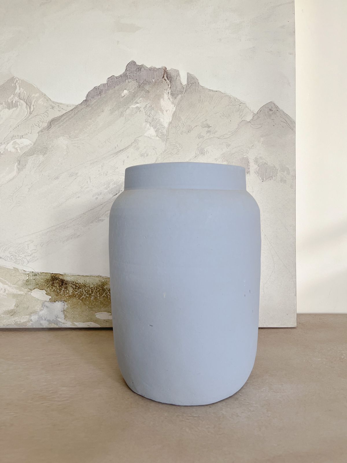 Blue tall vase