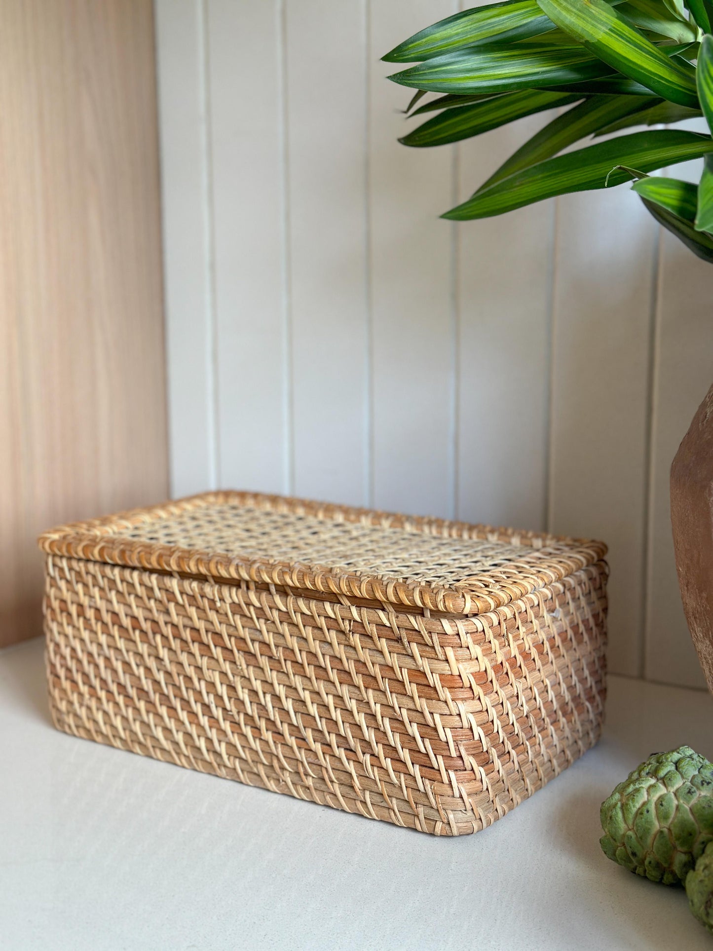 Cane and Rattan Storage Box