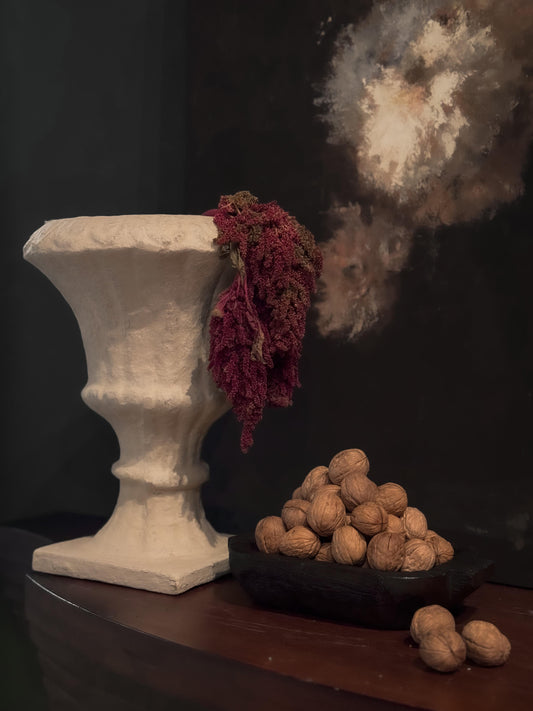 CARLOS PAPER MACHE PEDESTAL VASE
