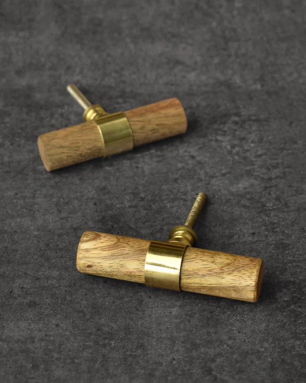 ZAGREB WOOD BRASS CABINET DRESSER DRAWER KNOB