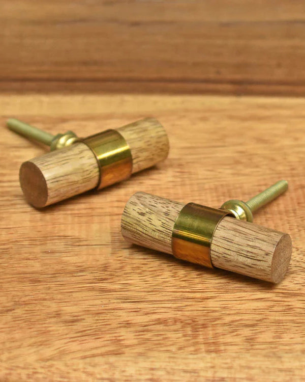 ZAGREB WOOD BRASS CABINET DRESSER DRAWER KNOB