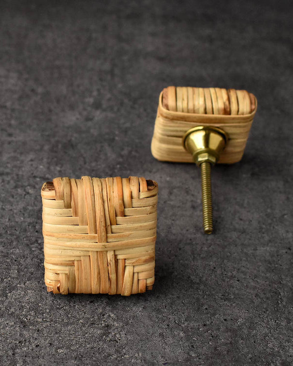 TBILISI RATTAN SQUARE CUPBOARD AND CABINET DOOR KNOB