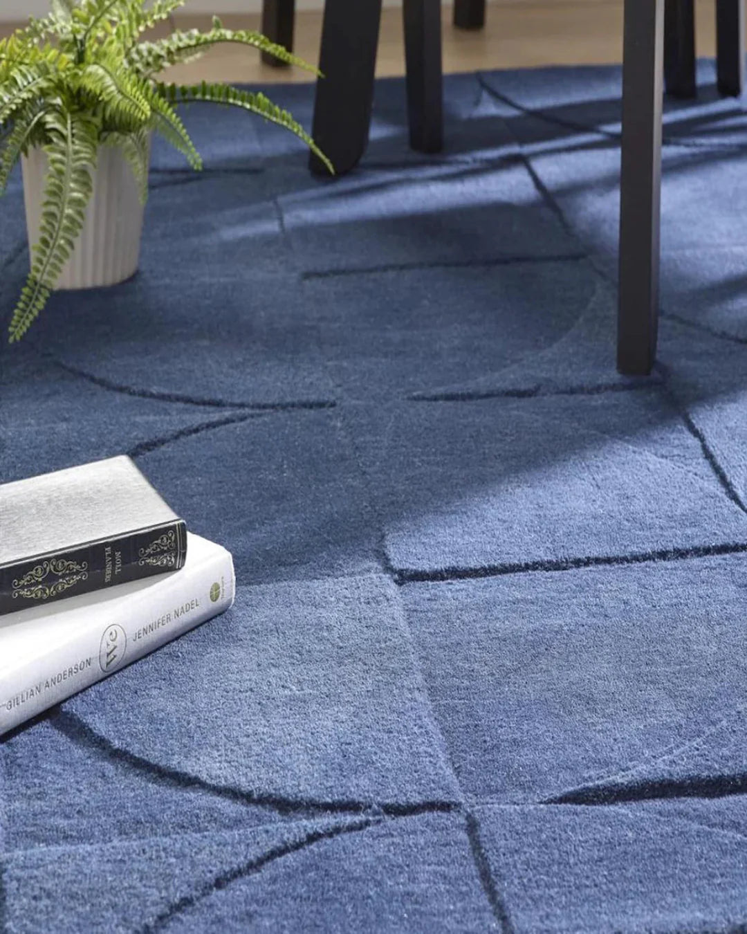 ROUND SQUARE RUG - NAVY