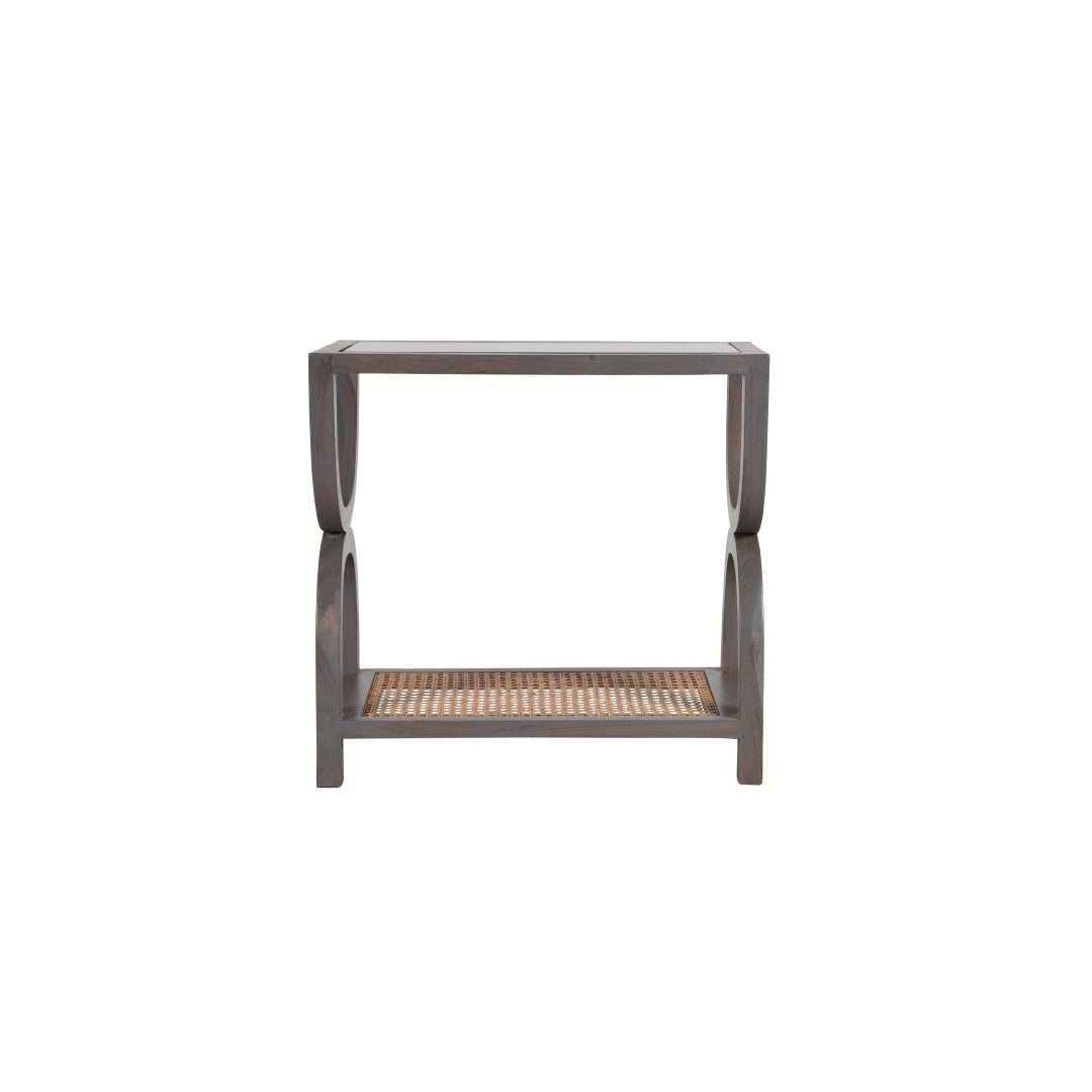 POLAR STROKE TEAK WOOD CONSOLE TABLE