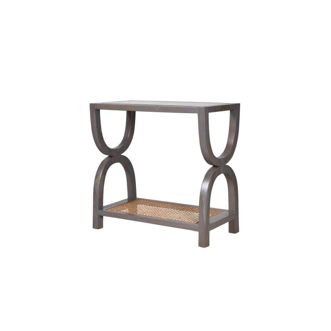 POLAR STROKE TEAK WOOD CONSOLE TABLE