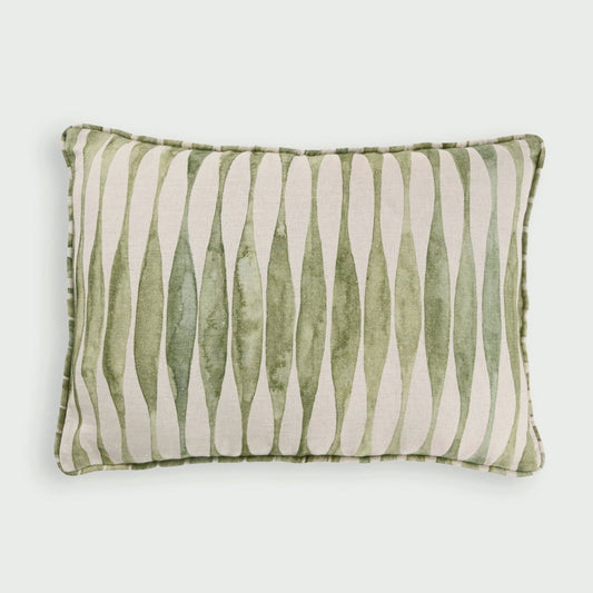 RIPPLE SAGE OBLONG LINEN CUSHION COVER