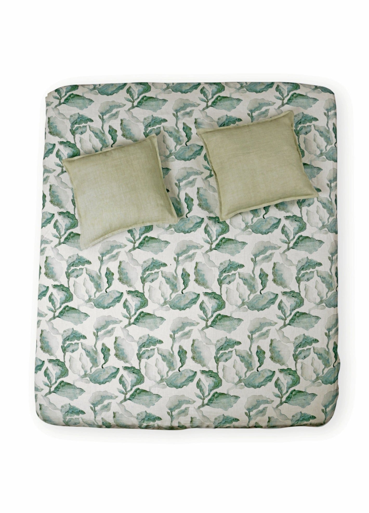 CASCADE TEAL LINEN BEDSPREAD