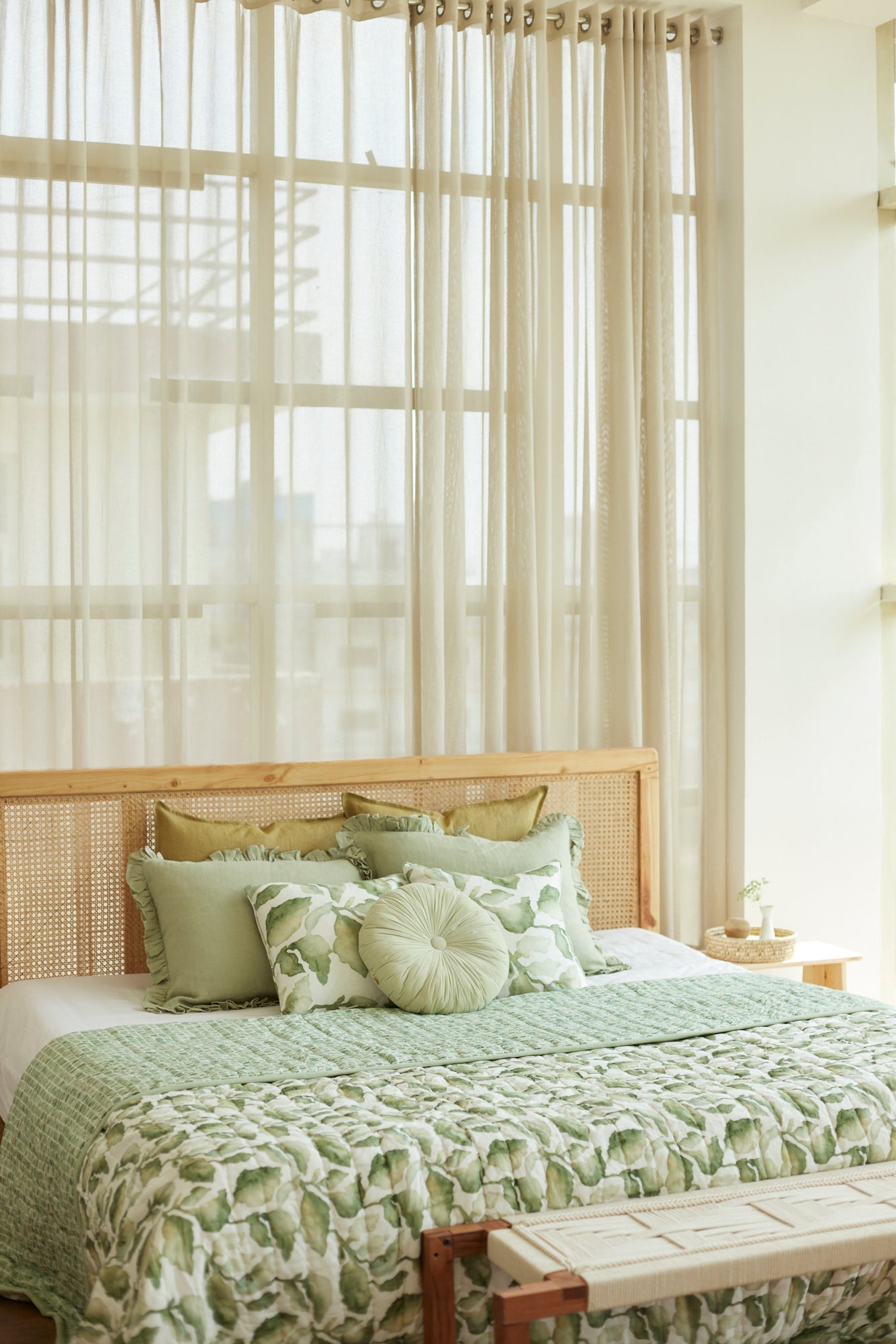 SPECKLE GREEN KANTHA QUILT