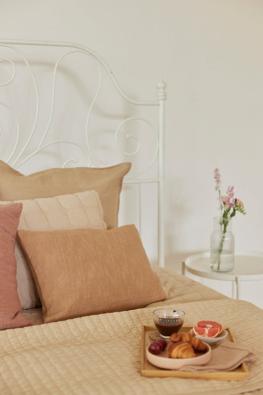 HAND KANTHA BLUSH BEDSPREAD