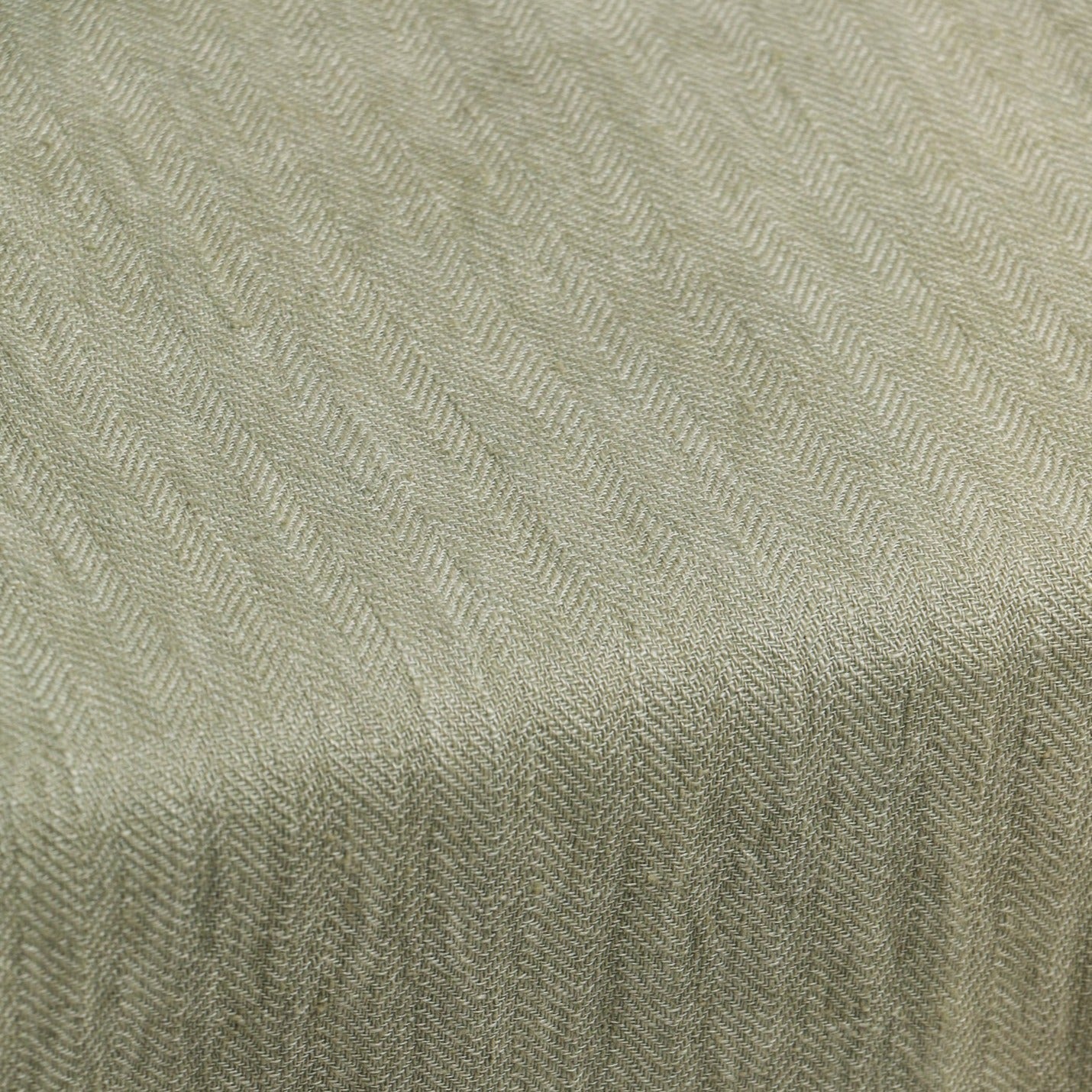 LINEN SAGE HERRINGBONE TABLE COVER