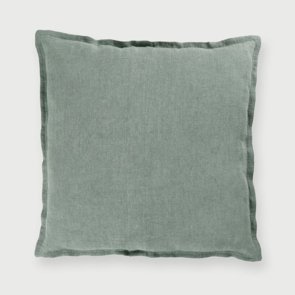 LINEN HERRINGBONE DUCK EGG CUSHION COVER