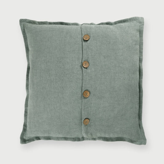 LINEN HERRINGBONE DUCK EGG CUSHION COVER