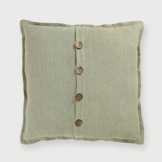 LINEN HERRINGBONE SAGE CUSHION COVER