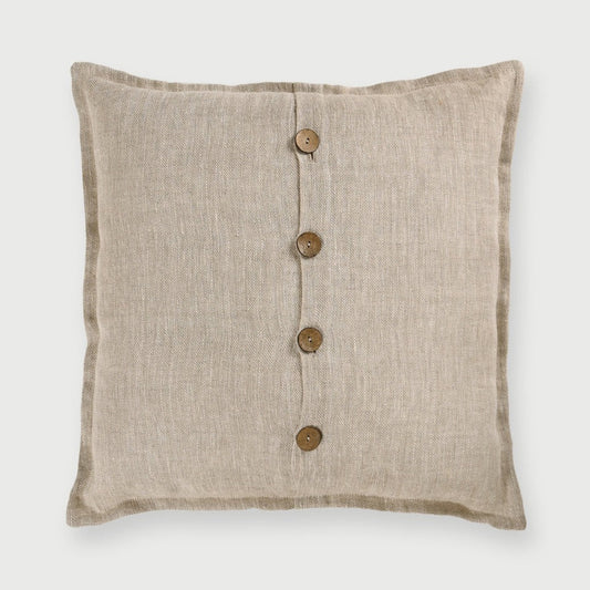 LINEN HERRINGBONE OATMEAL CUSHION COVER
