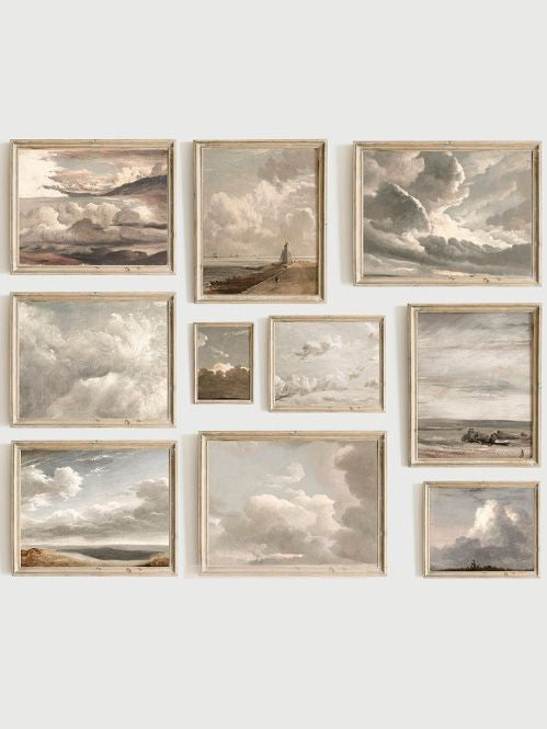 VINTAGE CLOUDY GALLERY WALL SET OF 10