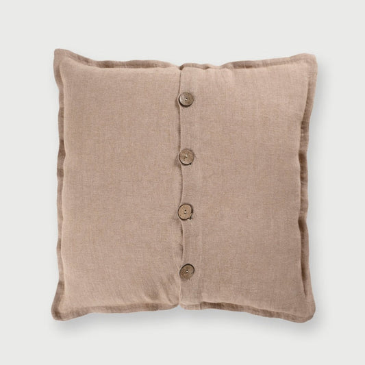 LINEN HERRINGBONE BLUSH CUSHION COVER