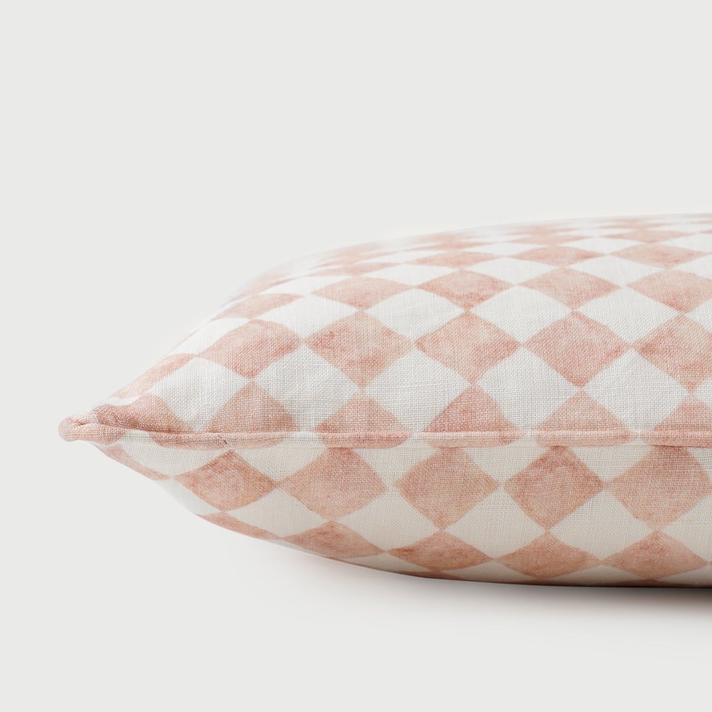 CHECKER BLUSH OBLONG CUSHION COVER