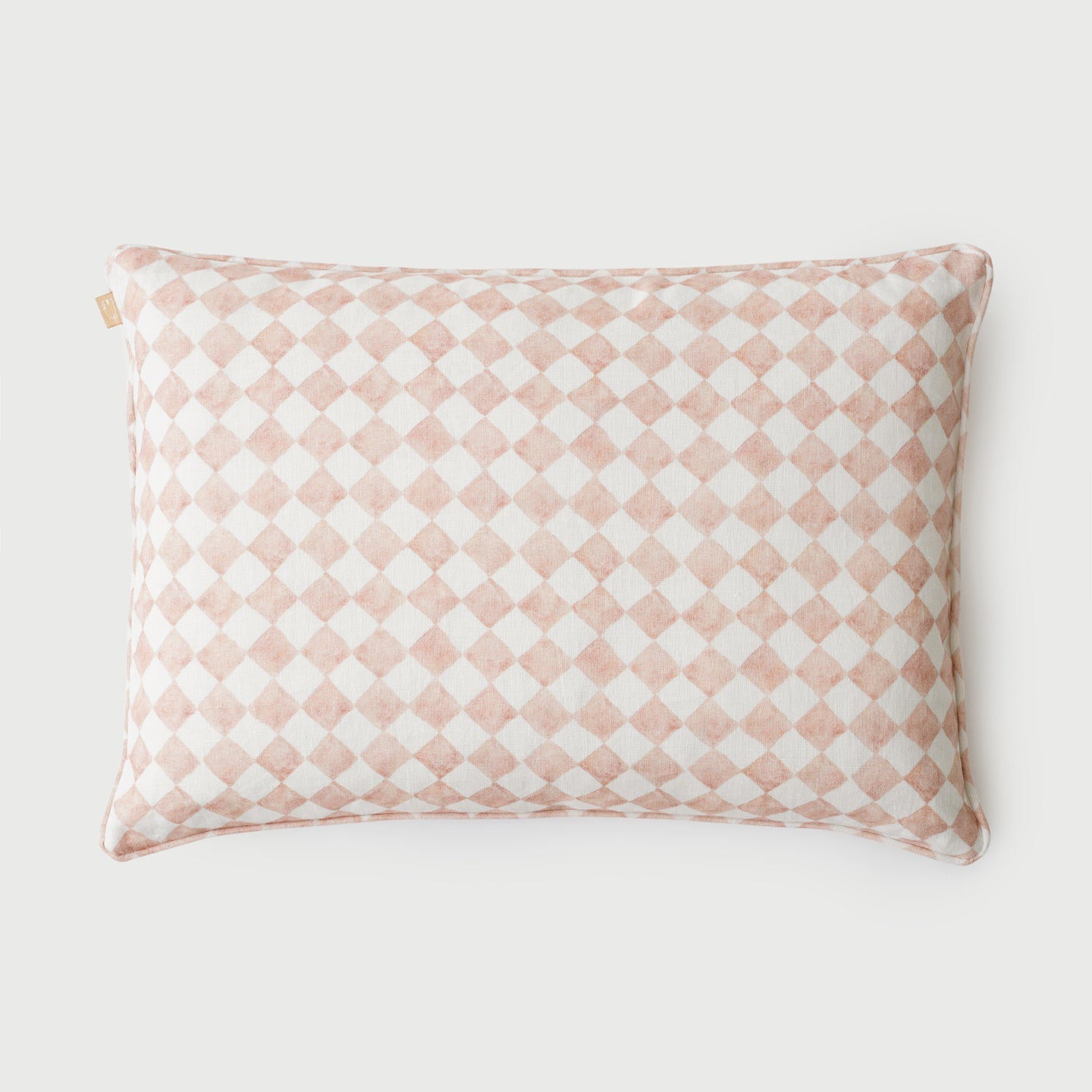 CHECKER BLUSH OBLONG CUSHION COVER