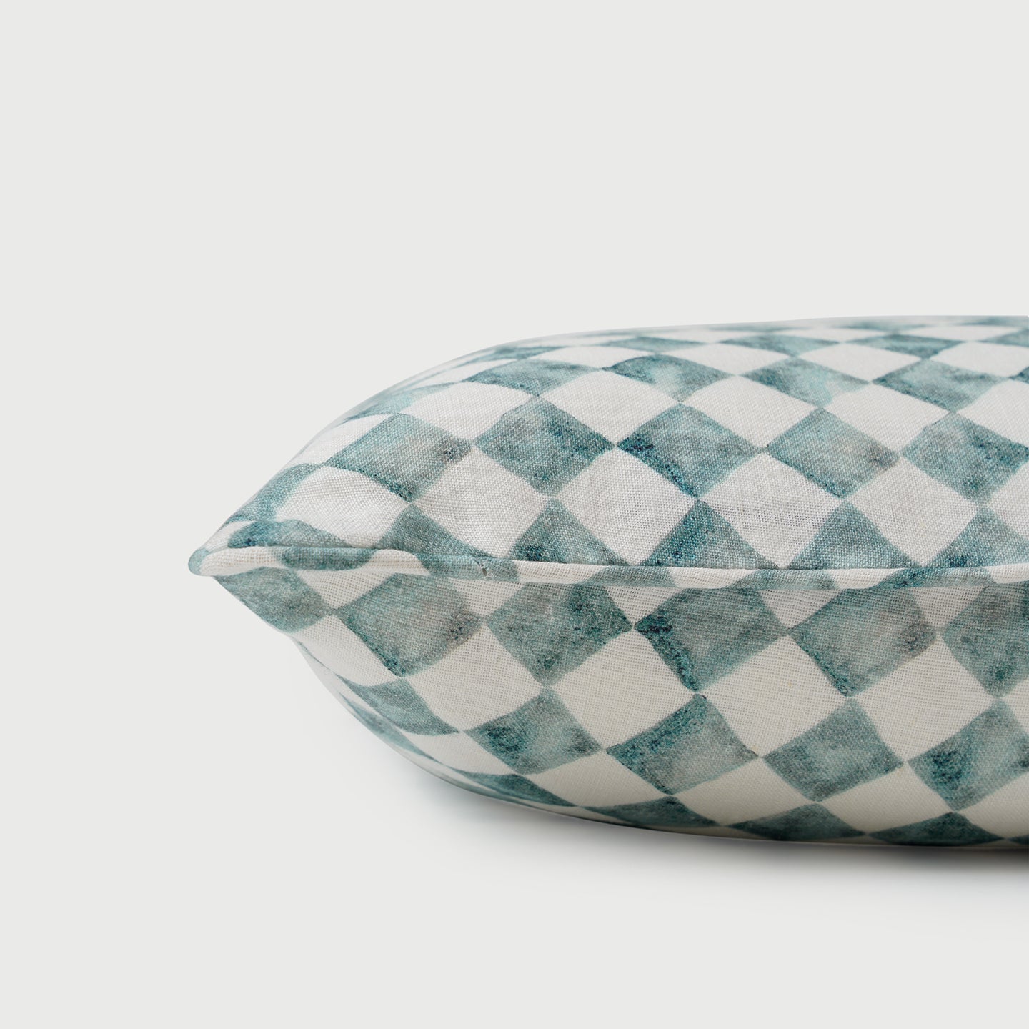 CHECKER BLUE OBLONG CUSHION COVER