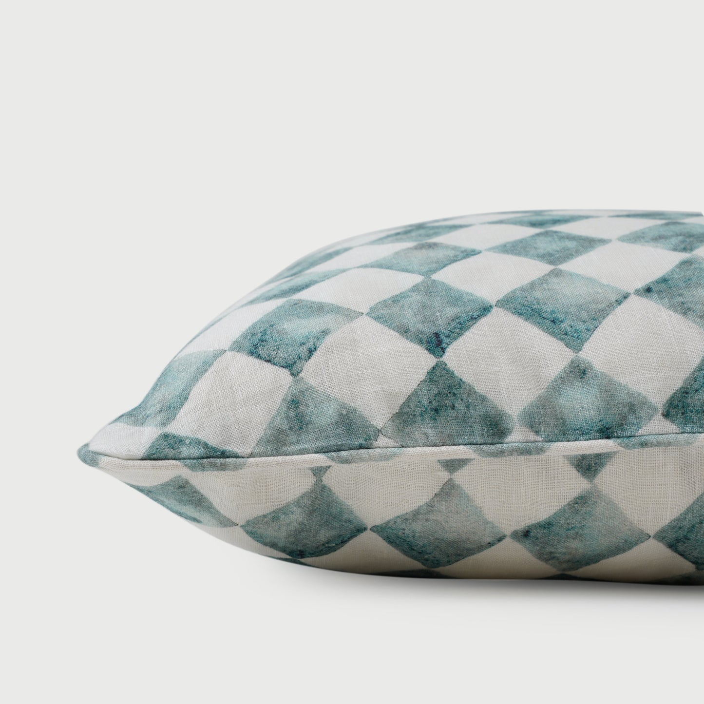 CHECKER BLUE CUSHION COVER