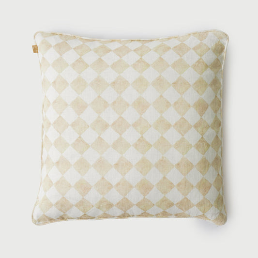 CHECKER BEIGE CUSHION COVER