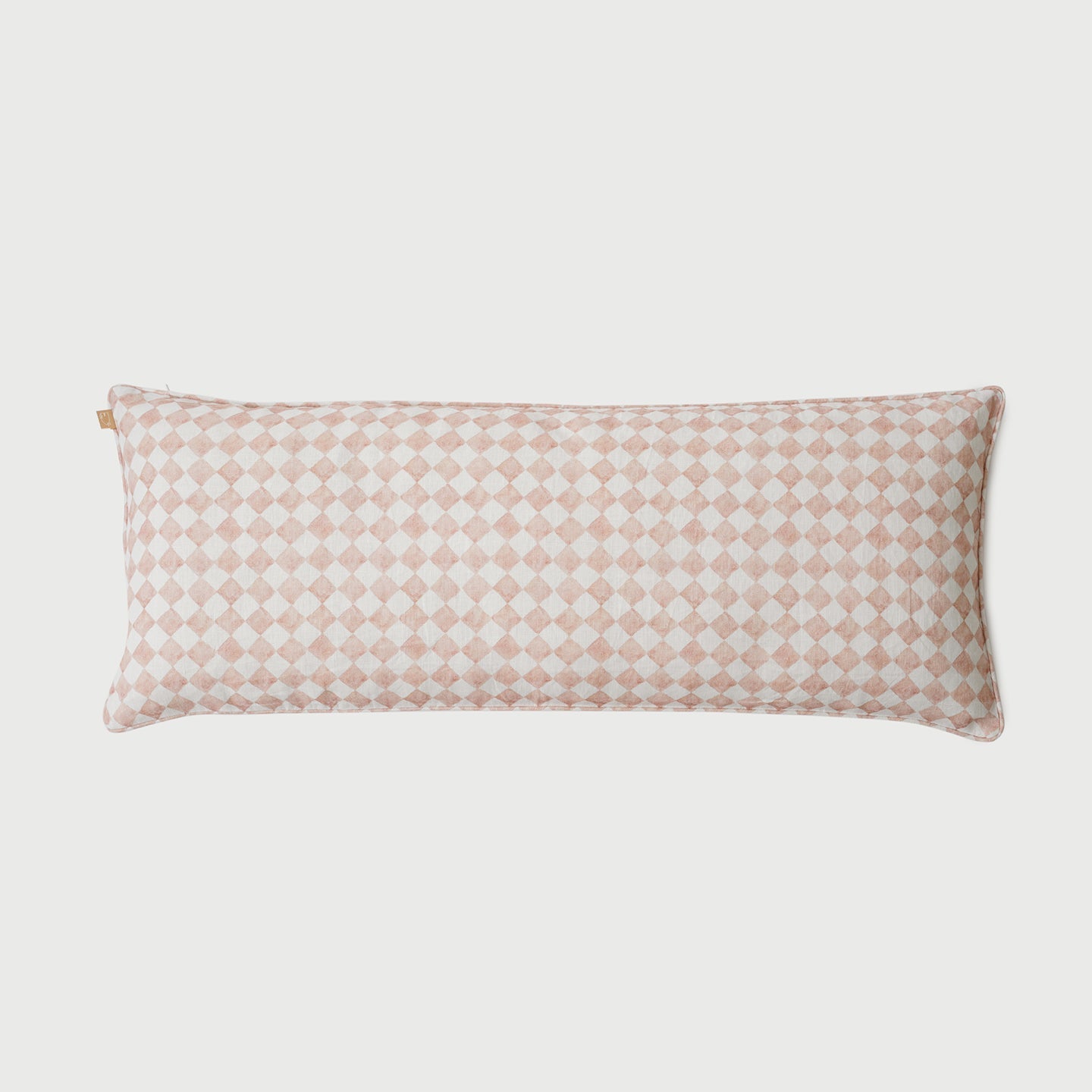 CHECKER BLUSH LUMBAR CUSHION COVER – ALTROVE - Main Image