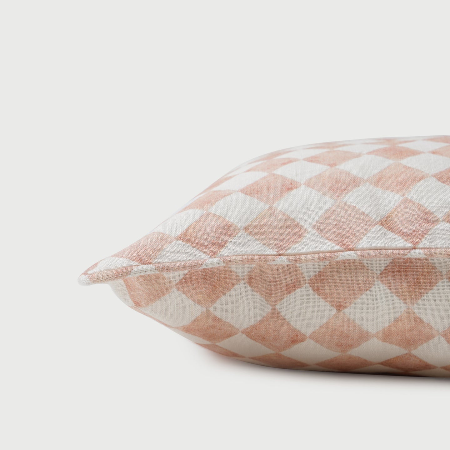 CHECKER BLUSH LUMBAR CUSHION COVER