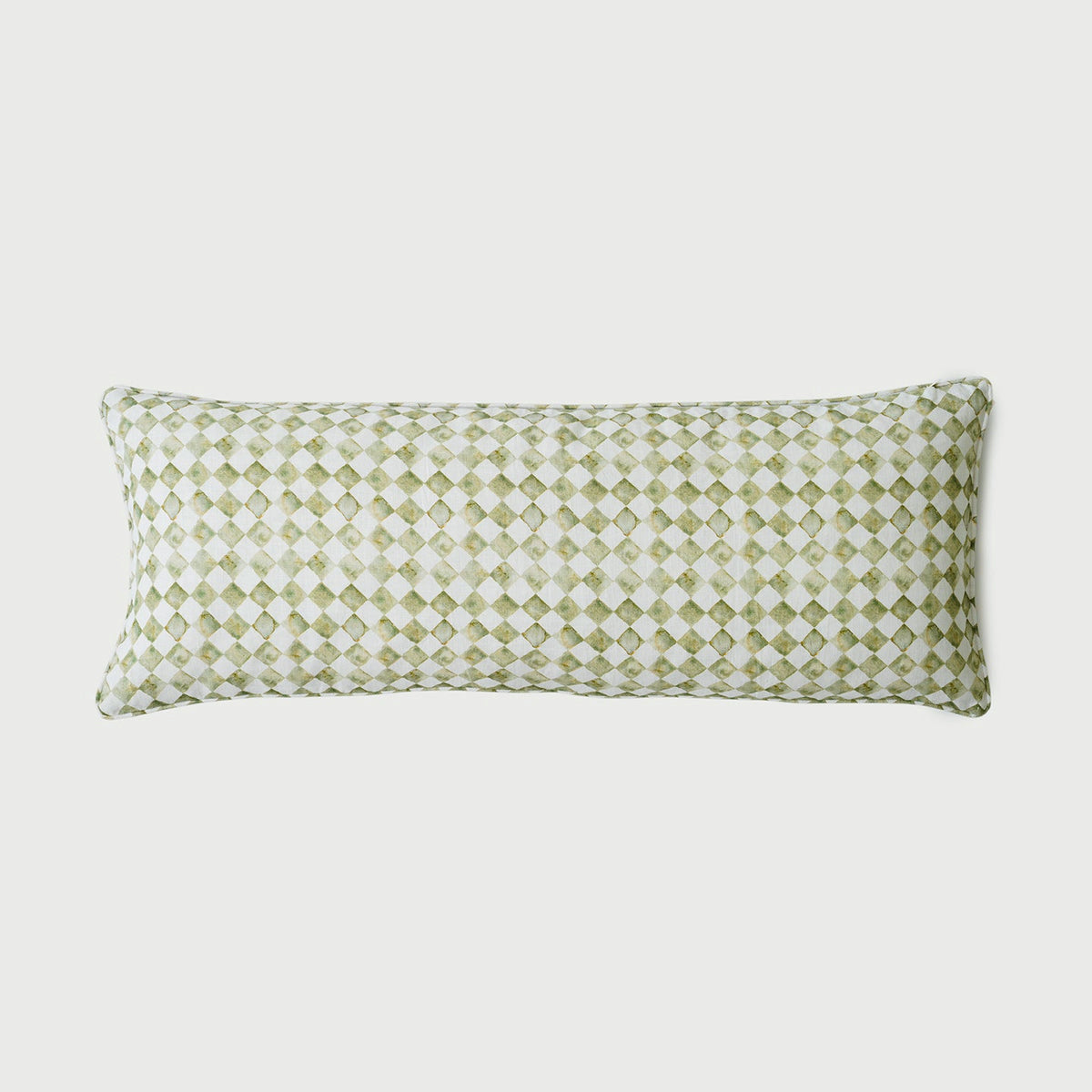 CHECKER GREEN LUMBAR CUSHION COVER