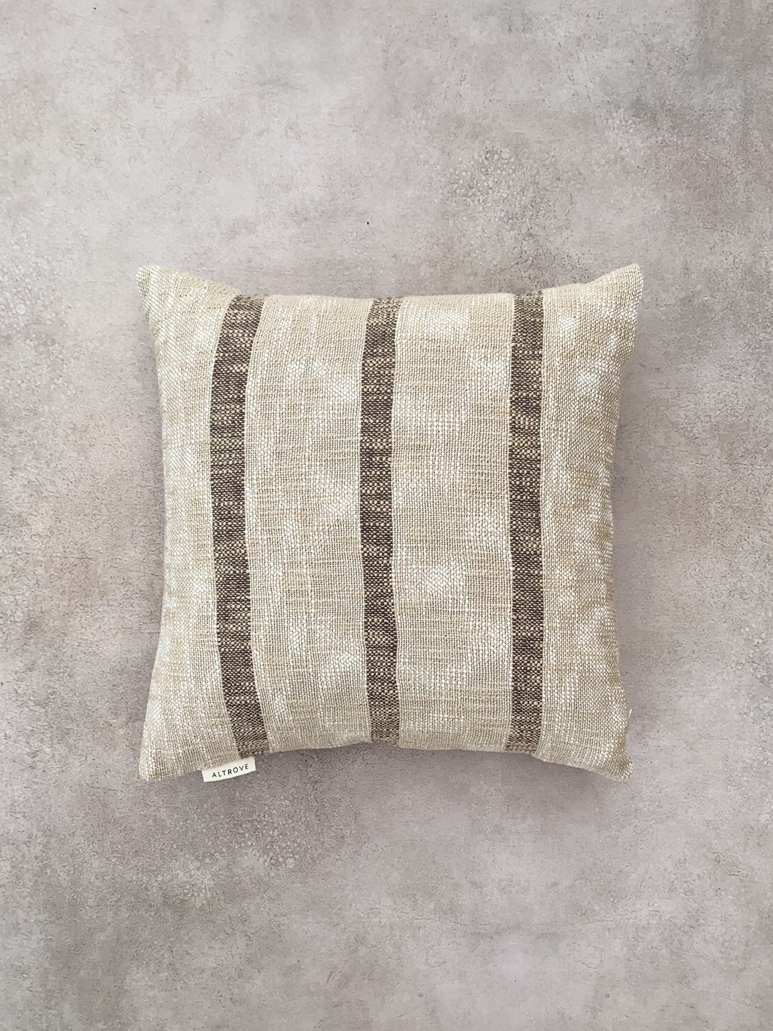 Beige Square Striped Cushion Cover