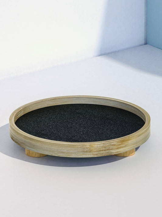 PODIUM TRAY ROUND LARGE-BLACK