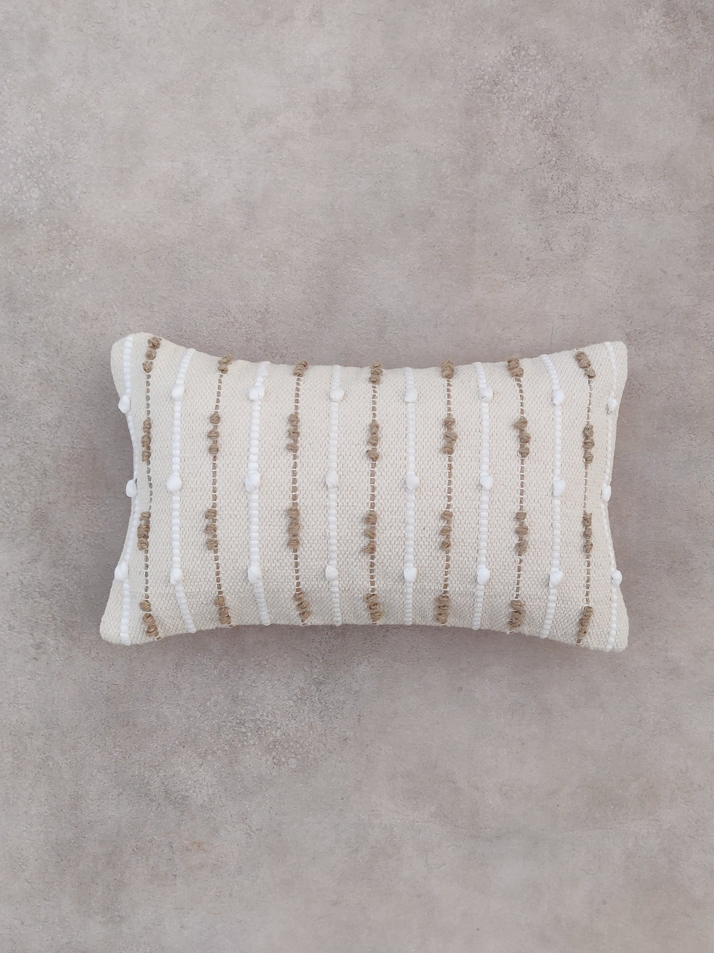 Rectangle Cream and Brown Textured Cushion