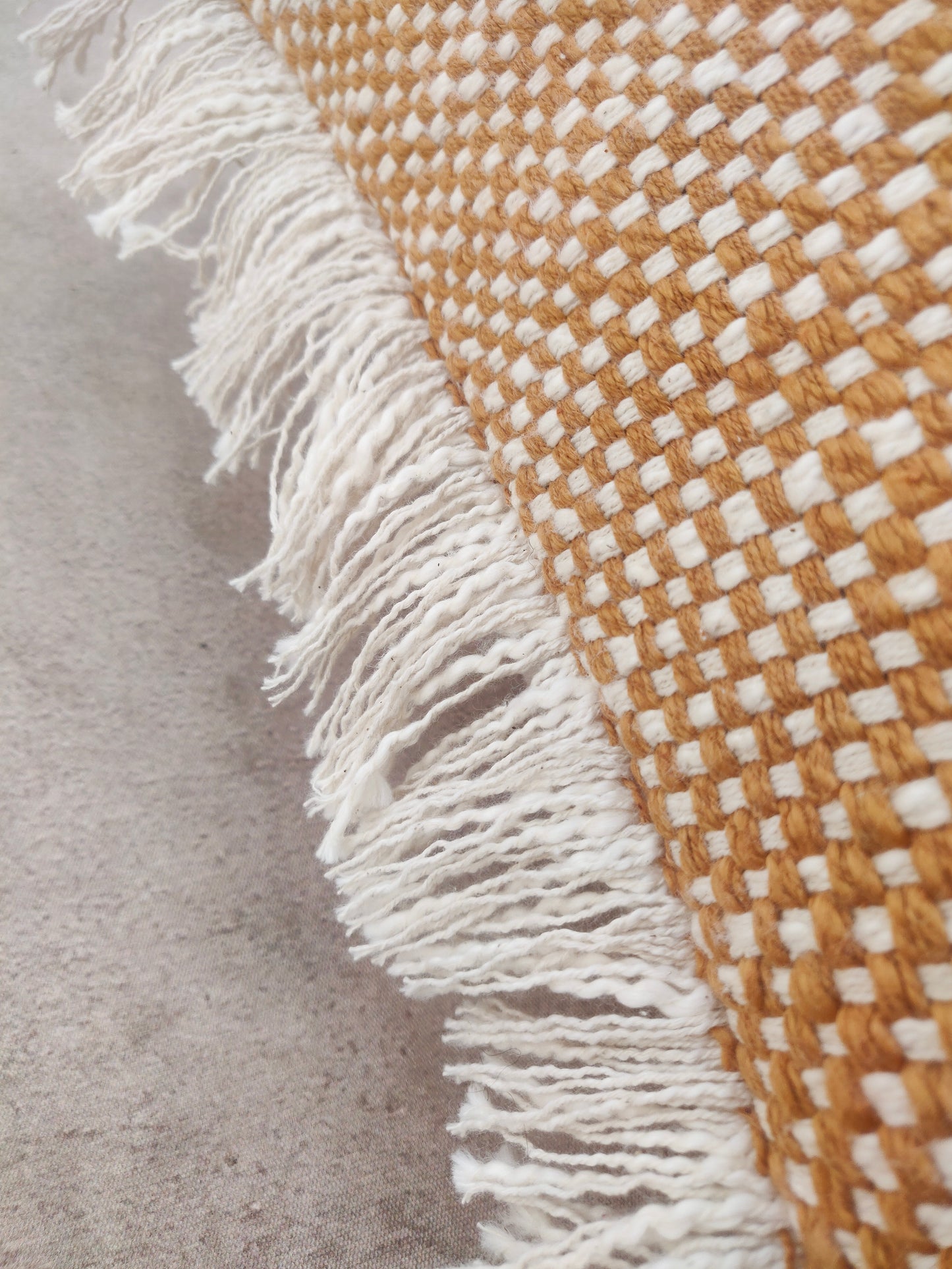 Yellow Cushion with Tassels