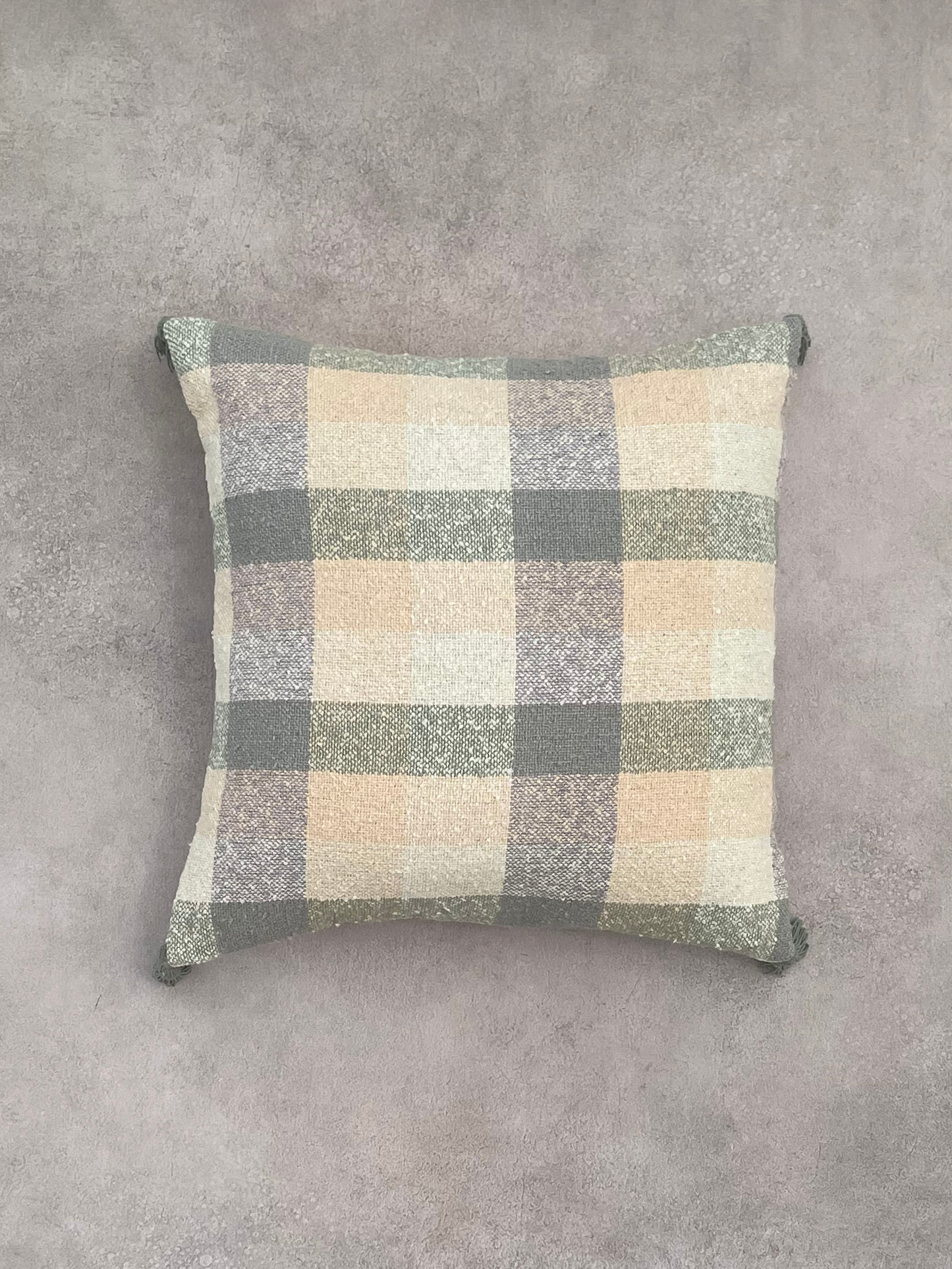 Square Green Checks Cushion
