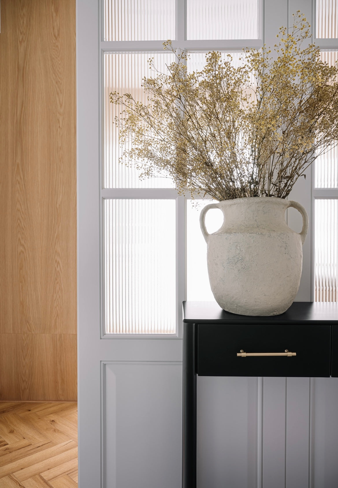 PAPER MACHE DUAL HANDLE VASE
