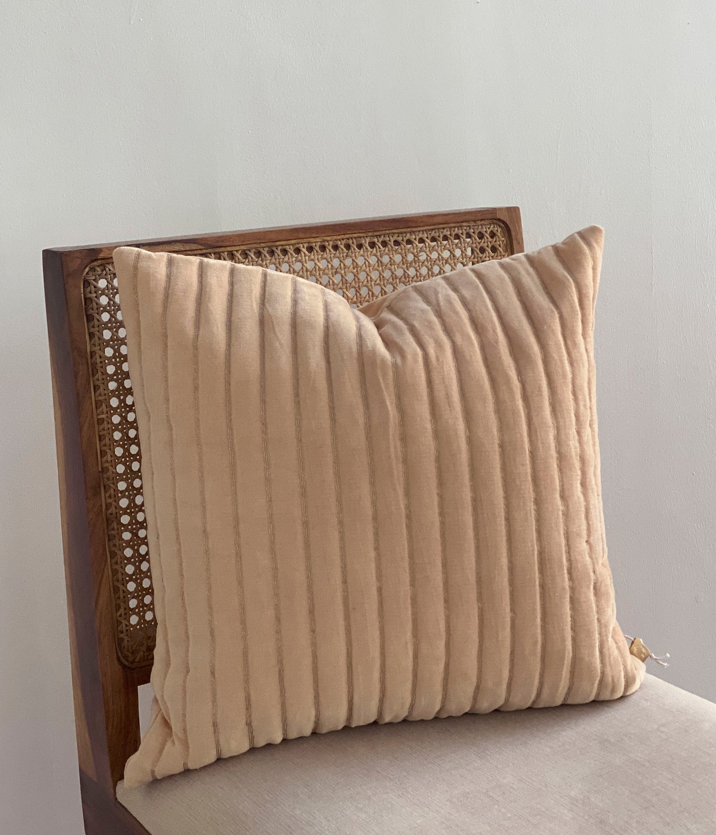 EDEN STRIPED BLUSH CUSHION COVER