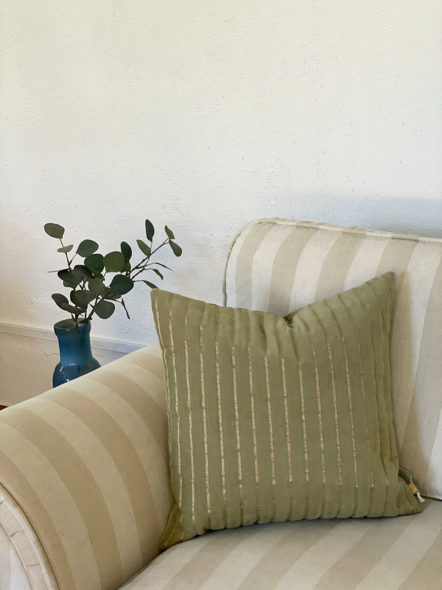 EDEN STRIPED FERN OBLONG CUSHION COVER
