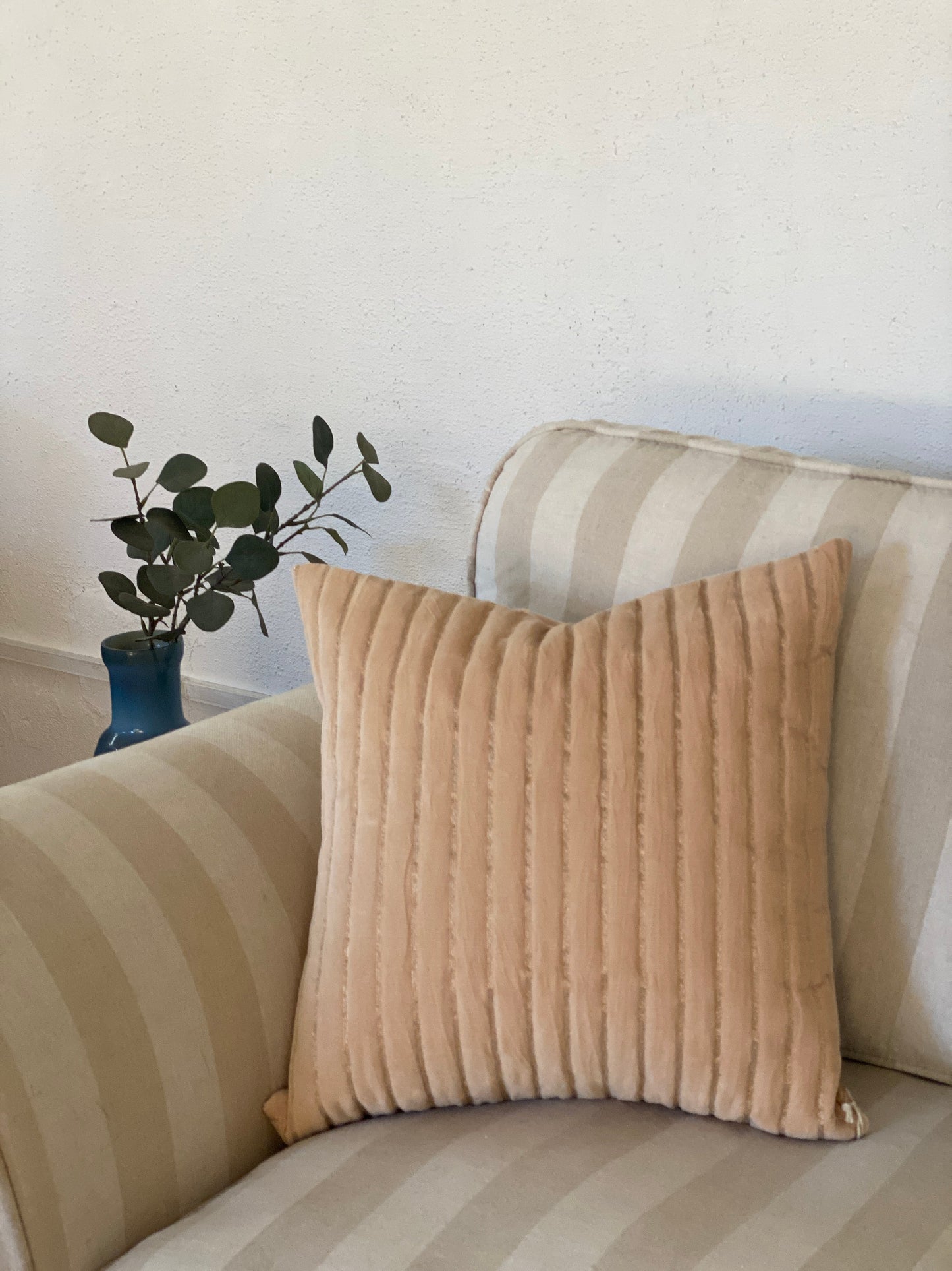 EDEN STRIPED BLUSH CUSHION COVER