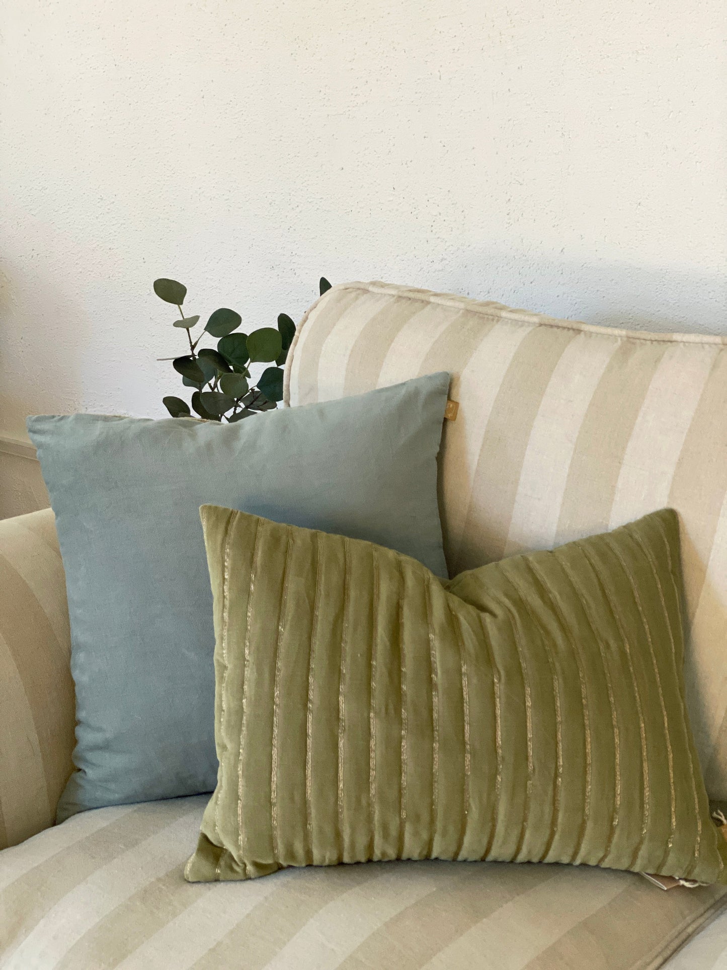 EDEN STRIPED FERN OBLONG CUSHION COVER