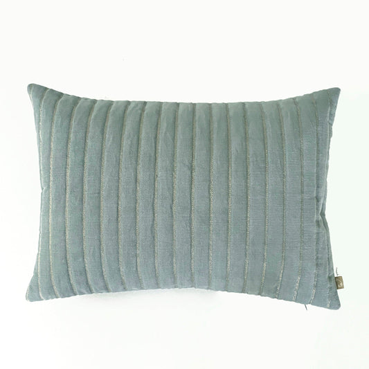 EDEN STRIPED DUCK EGG ONBLONG CUSHION COVER