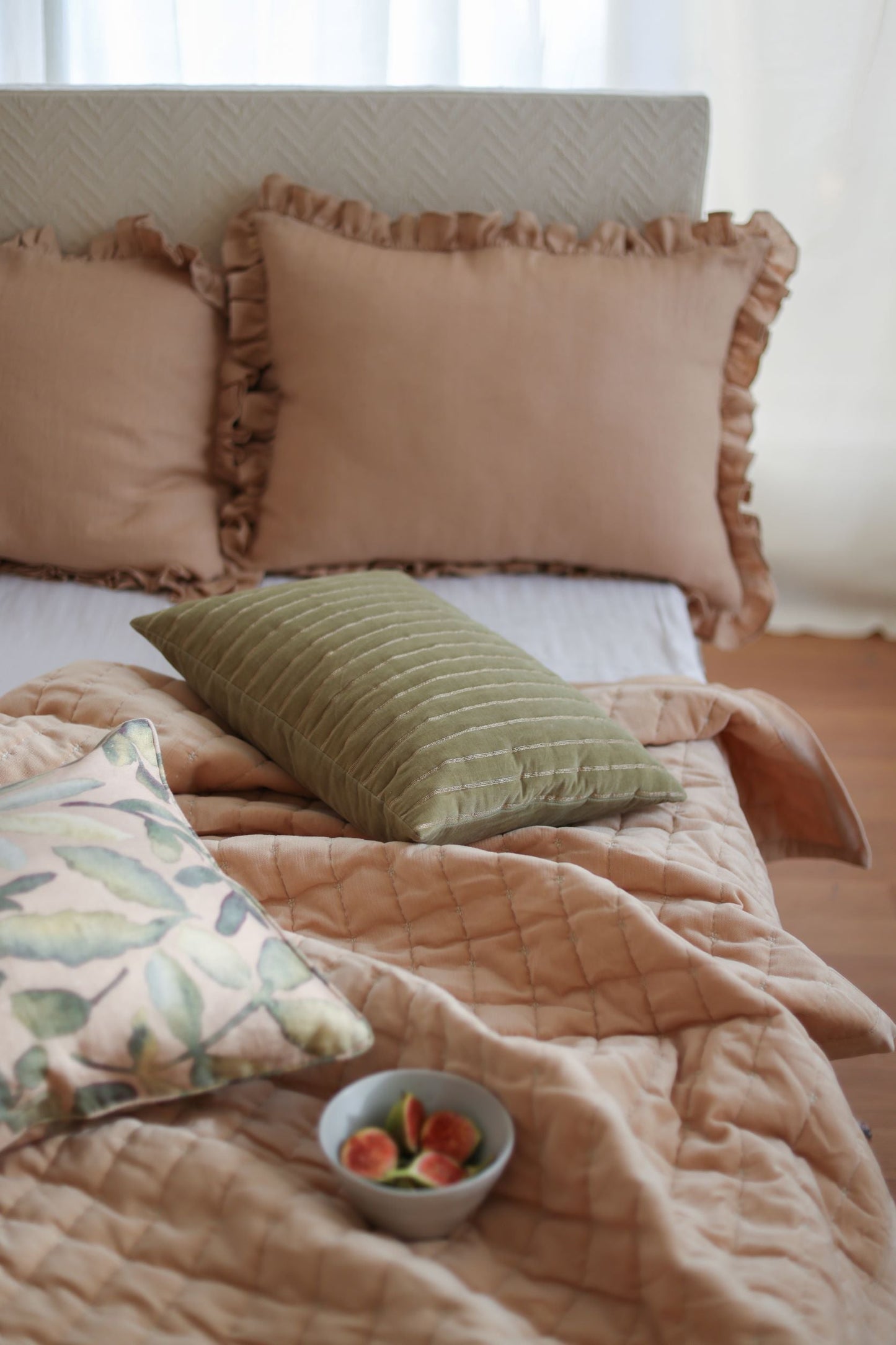 EDEN STRIPED SAND CUSHION COVER