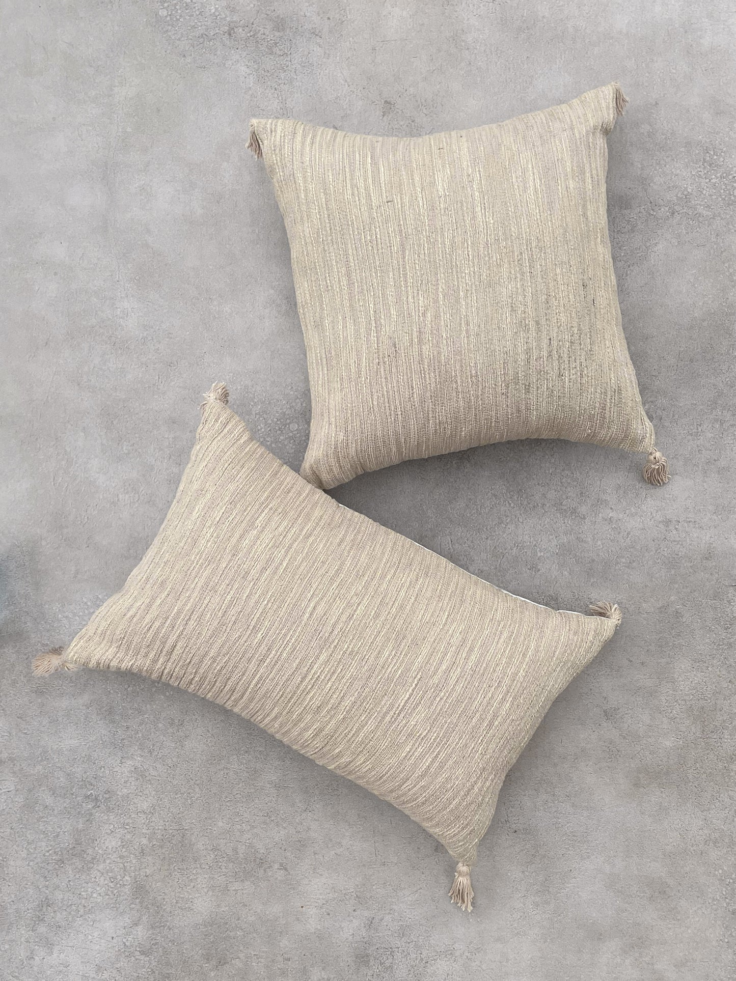 Ivory or Whitel Cushion Cover with Tassels
