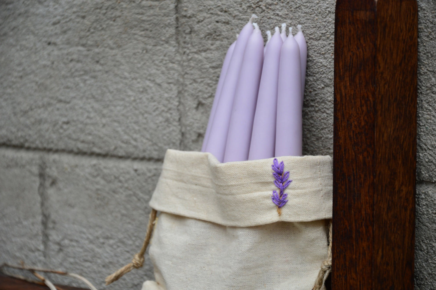 LAVENDER TAPERED HAND DIPPED CANDLES