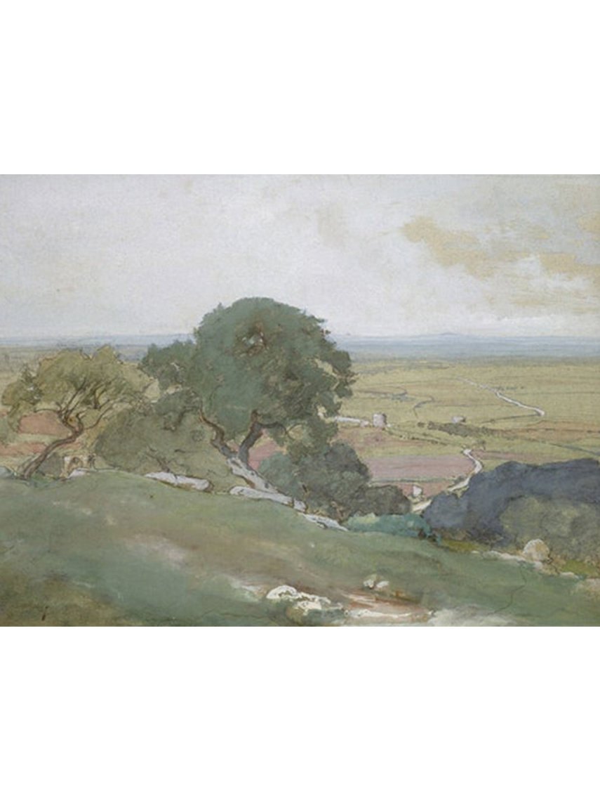 MUTED LANDSCAPE PAINTING SPRING LANDSCAPE #146