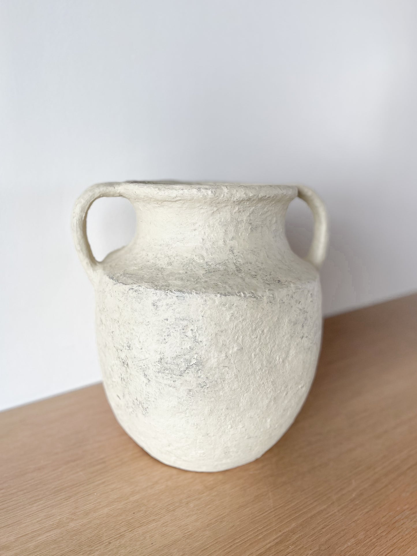 PAPER MACHE DUAL HANDLE VASE