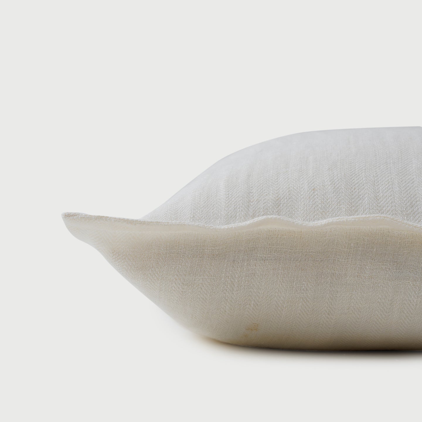 LINEN HERRINGBONE IVORY CUSHION COVER