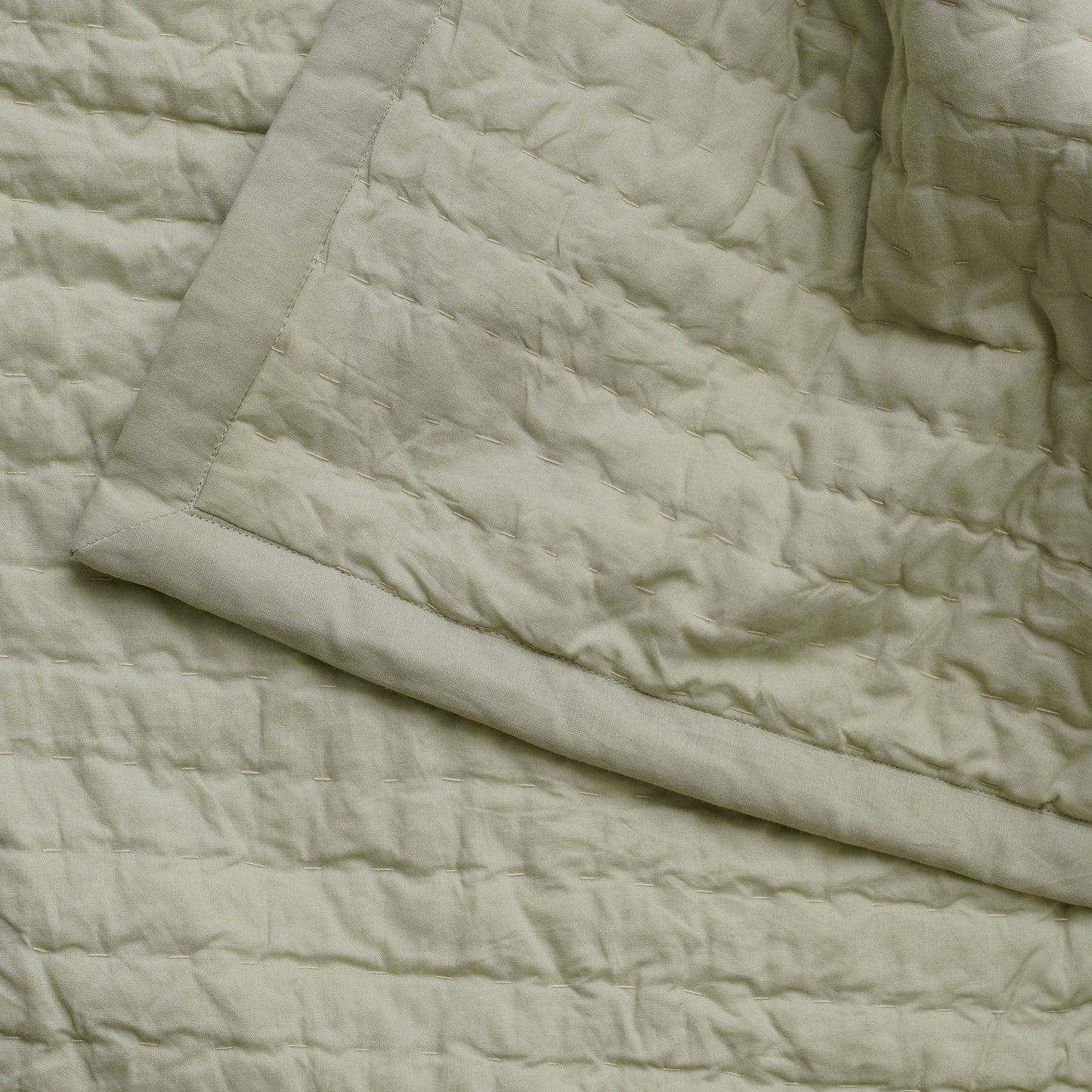 HAND KANTHA SAGE BEDSPREAD