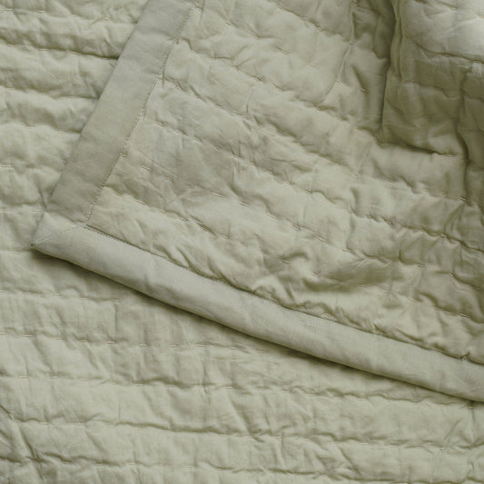 HAND KANTHA SAGE BEDSPREAD