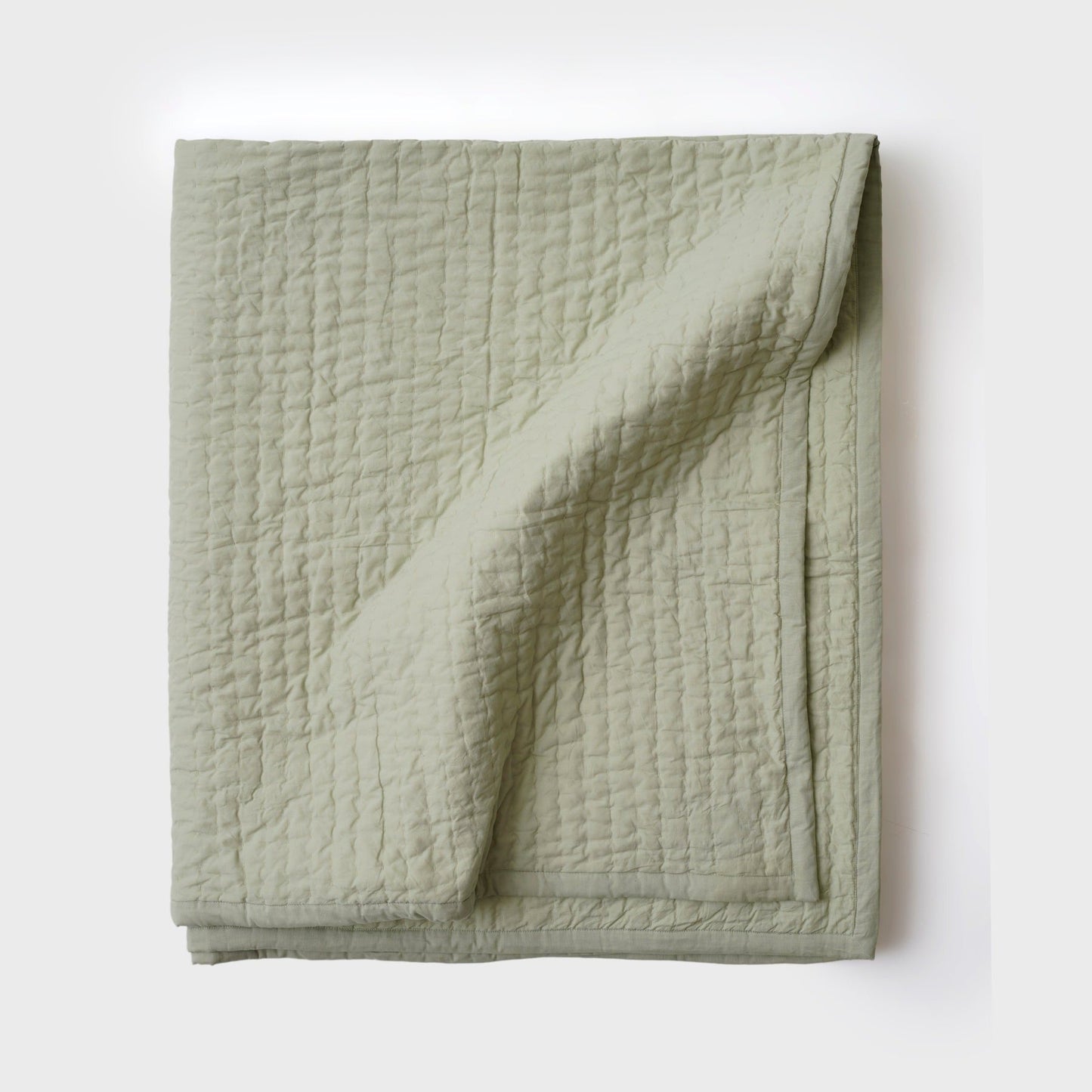 HAND KANTHA SAGE BEDSPREAD