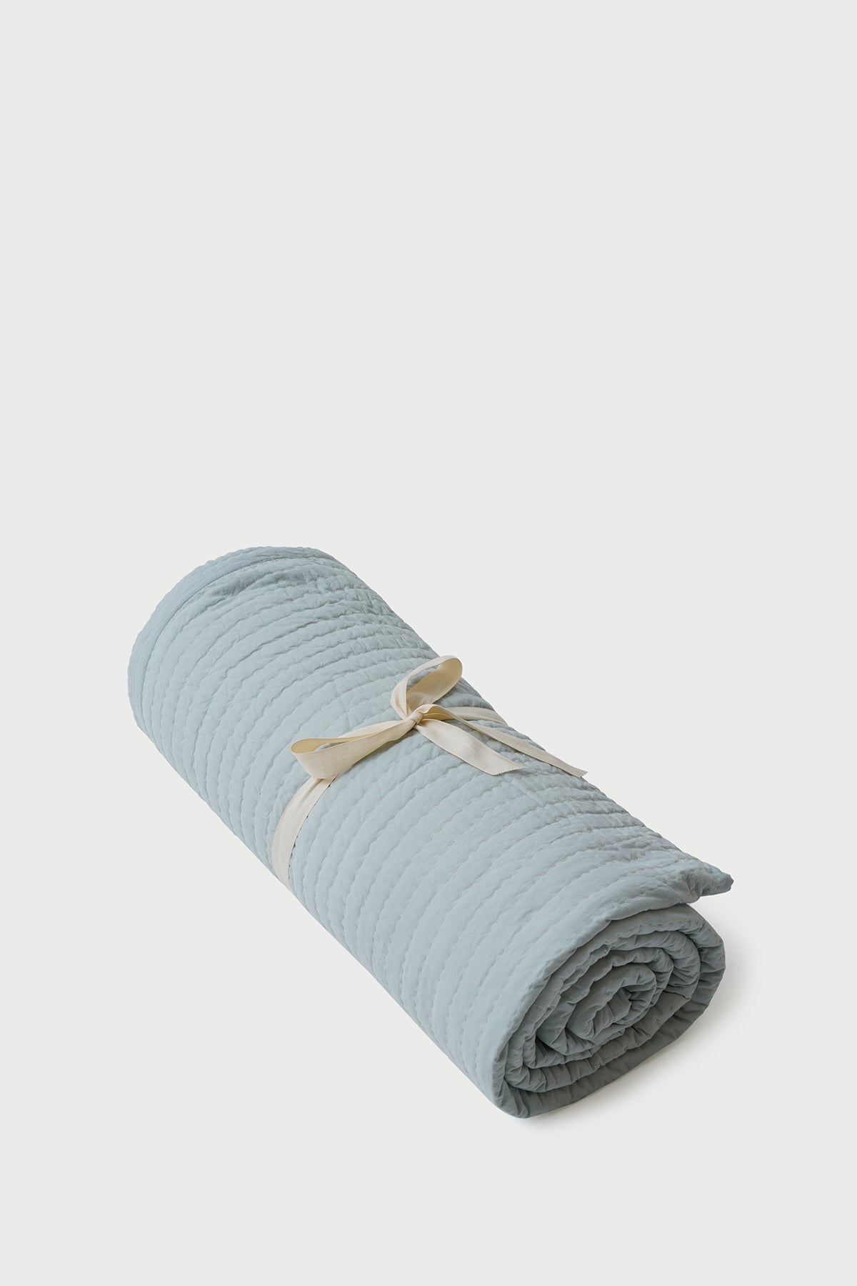 HAND KANTHA BABY BLUE BEDSPREAD