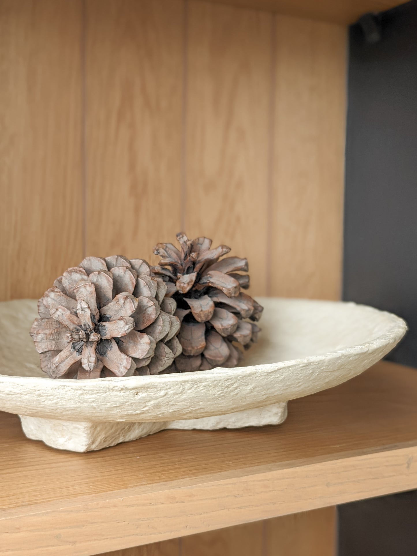 PAPER MACHE THREE LEGGED PLATE